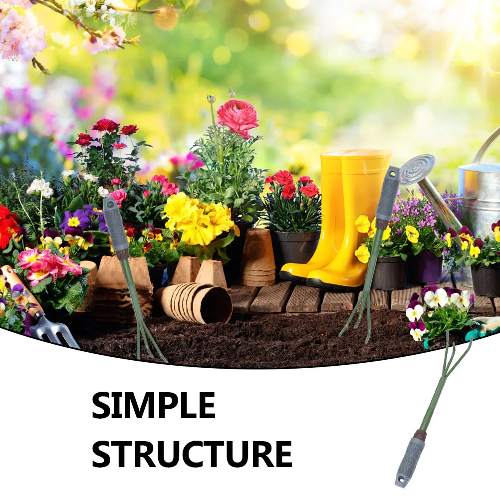 Steel Three Teeth Rake Gardening Tool Fork Kit Portable Soil Loosener Tool Supplies for Garden Lawn Yard Park Use Green
Steel Three Teeth Rake Gardening Tool Fork Kit Portable Soil Loosener Tool Supplies for Garden Lawn Yard Park Use Green
