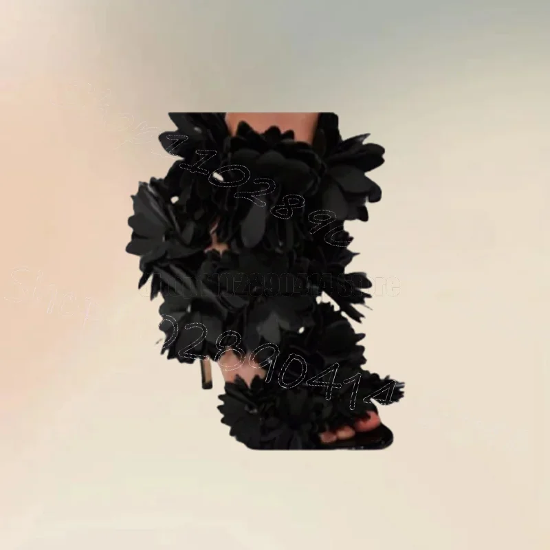 Black Appliques Design Open Toe Sandals Back Zipper Women Shoes Thin High Heels Fashion Party Banquet 2025 Zapatos Para Mujere 
Black Appliques Design Open Toe Sandals Back Zipper Women Shoes Thin High Heels Fashion Party Banquet 2025 Zapatos Para Mujere