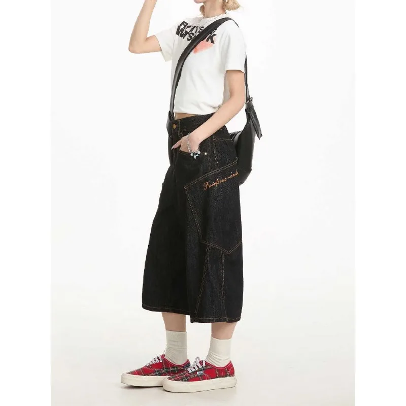 American Plaid Workwear Denim Shorts for Women Summer Thin Wide-leg Casual Cropped Pants
American Plaid Workwear Denim Shorts for Women Summer Thin Wide-leg Casual Cropped Pants