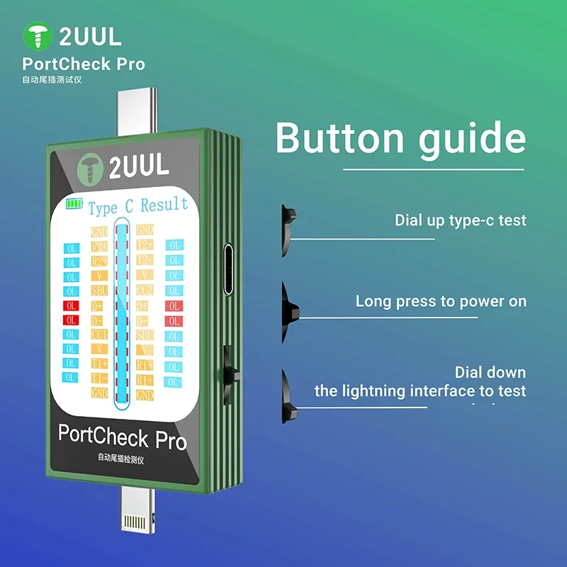 2UUL PW31 PortCheck Pro Tail Plug Dock Connector Тестер для мобильного телефона Type-C Lightning Автоматическая зарядка Обнаружение неисправностей
2UUL PW31 PortCheck Pro Tail Plug Dock Connector Тестер для мобильного телефона Type-C Lightning Автоматическая зарядка Обнаружение неисправностей