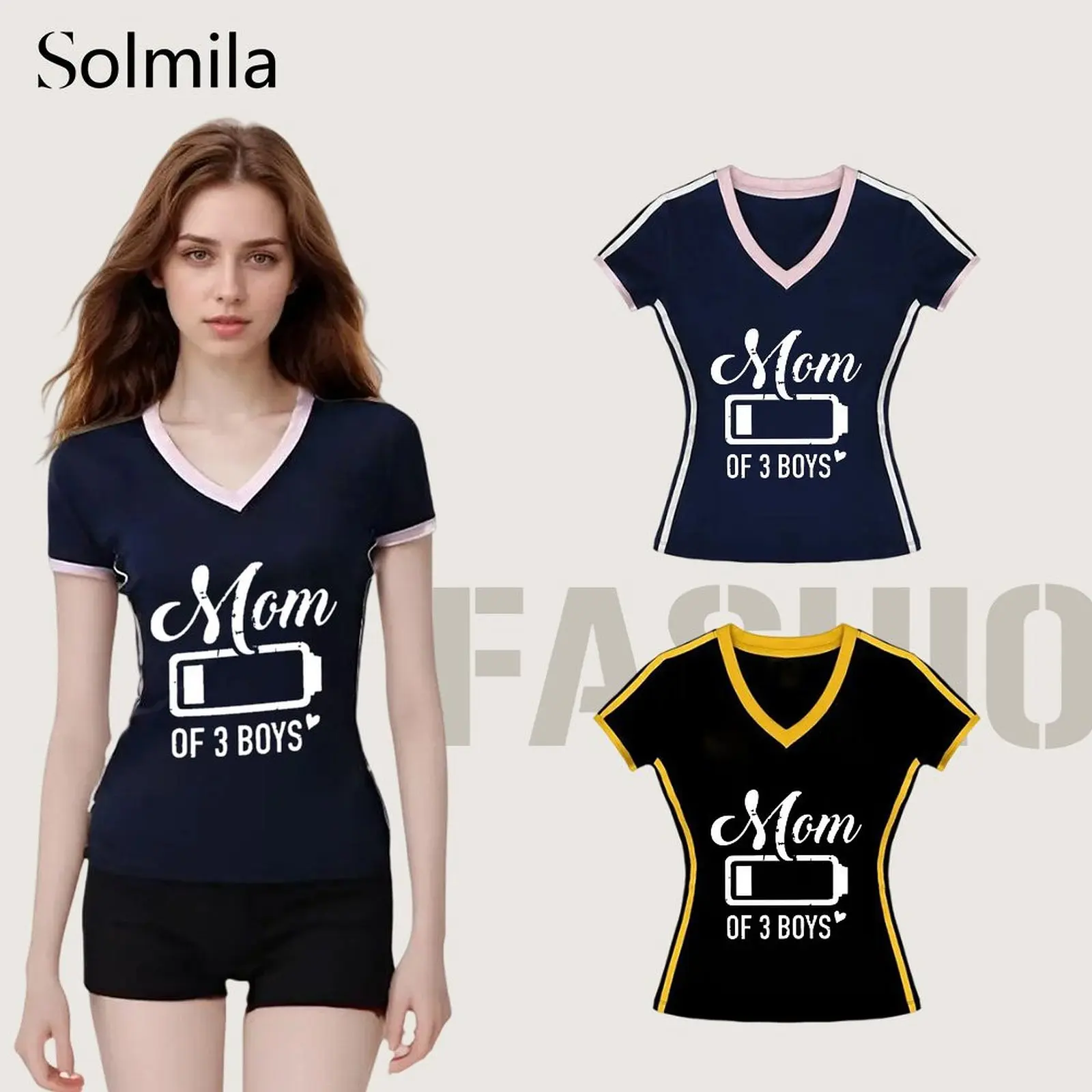 New Women T-Shirt Short Sleeved Retro Slim Fit White Letter V-Neck T Shirts Short Sleeve Lady Fashion Casual Stretch Tees
New Women T-Shirt Short Sleeved Retro Slim Fit White Letter V-Neck T Shirts Short Sleeve Lady Fashion Casual Stretch Tees