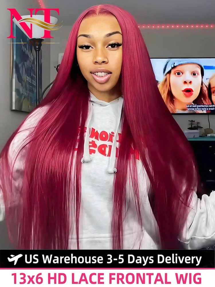 250 Density Pre Plucked 99J Red Burgundy Colored Lace Frontal Human Hair Wigs 13X6 HD Bone Straight Lace Front Wig Human Hair Wi
250 Density Pre Plucked 99J Red Burgundy Colored Lace Frontal Human Hair Wigs 13X6 HD Bone Straight Lace Front Wig Human Hair Wi