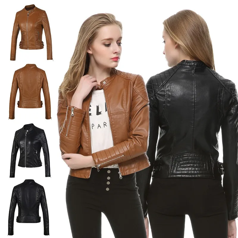 2026 Autumn Women's PU Leather Jacket Stand-up Collar Slim Short Motorcycle Jacket Long Sleeve Zipper Outfit Street Bike Coat
2026 Autumn Women's PU Leather Jacket Stand-up Collar Slim Short Motorcycle Jacket Long Sleeve Zipper Outfit Street Bike Coat