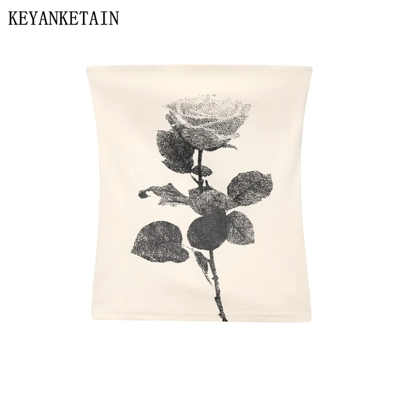 KEYANKETIAN 2025 Summer New Women's Rose Print Strapless Corset Y2K Hot sweet Slash neck Sheath Backless Camisole Anti-slip Vest
KEYANKETIAN 2025 Summer New Women's Rose Print Strapless Corset Y2K Hot sweet Slash neck Sheath Backless Camisole Anti-slip Vest