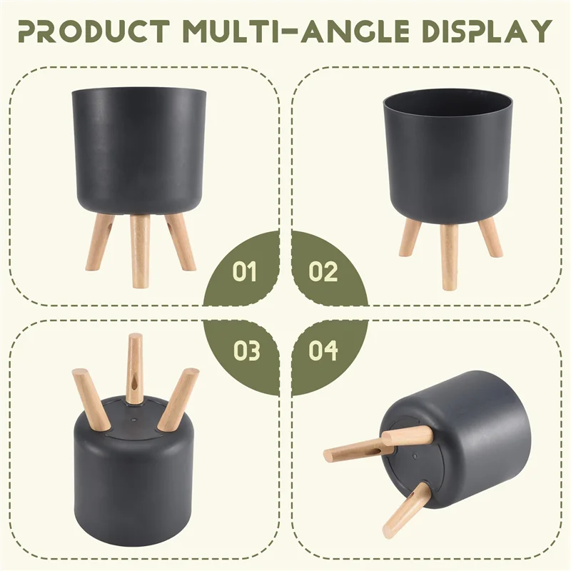 T02C!Modern Plant Pots With Wooden Legs Holder Bedroom Living Room Floor Standing Potted Flower Pot Home Garden Planters
T02C!Modern Plant Pots With Wooden Legs Holder Bedroom Living Room Floor Standing Potted Flower Pot Home Garden Planters