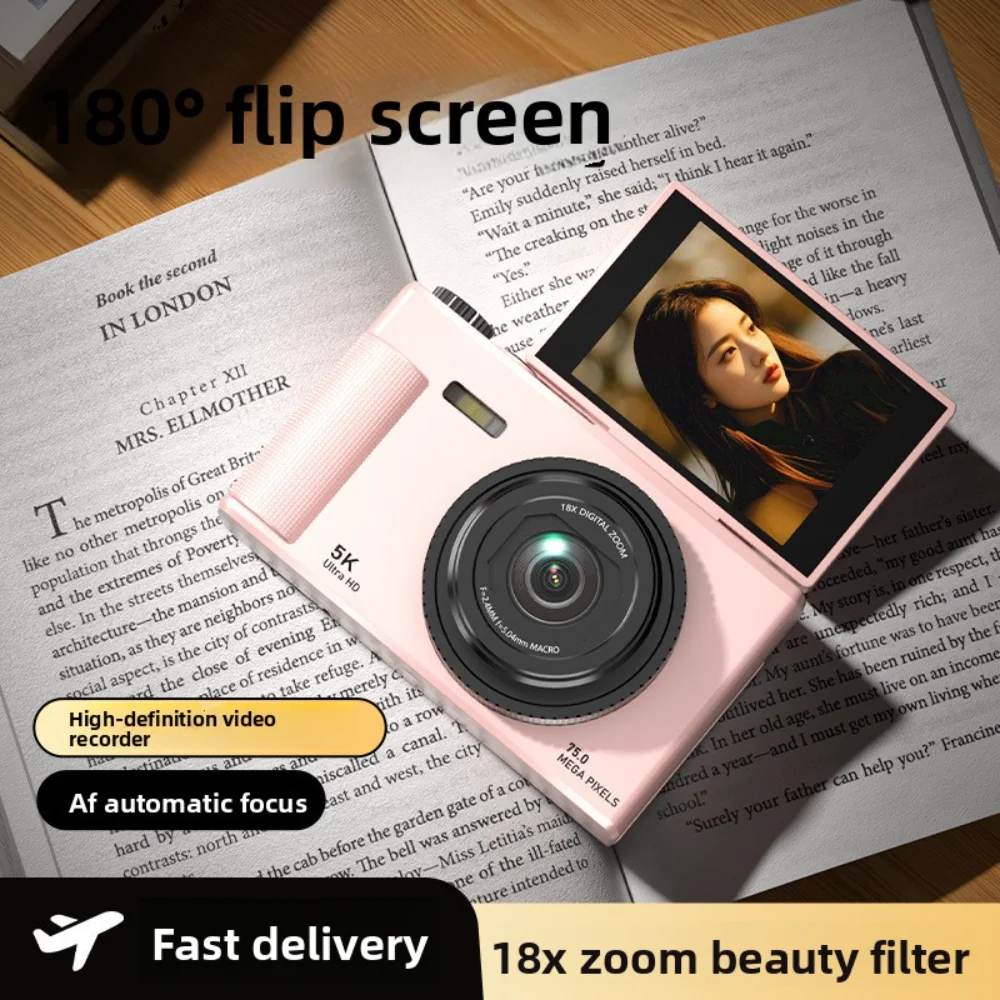 New Digital Camera 180° Flip Screen 5k Video Vlog Camera 75mp Anti-shake 18x Zoom Portable Body Camera for Students Gifts
New Digital Camera 180° Flip Screen 5k Video Vlog Camera 75mp Anti-shake 18x Zoom Portable Body Camera for Students Gifts