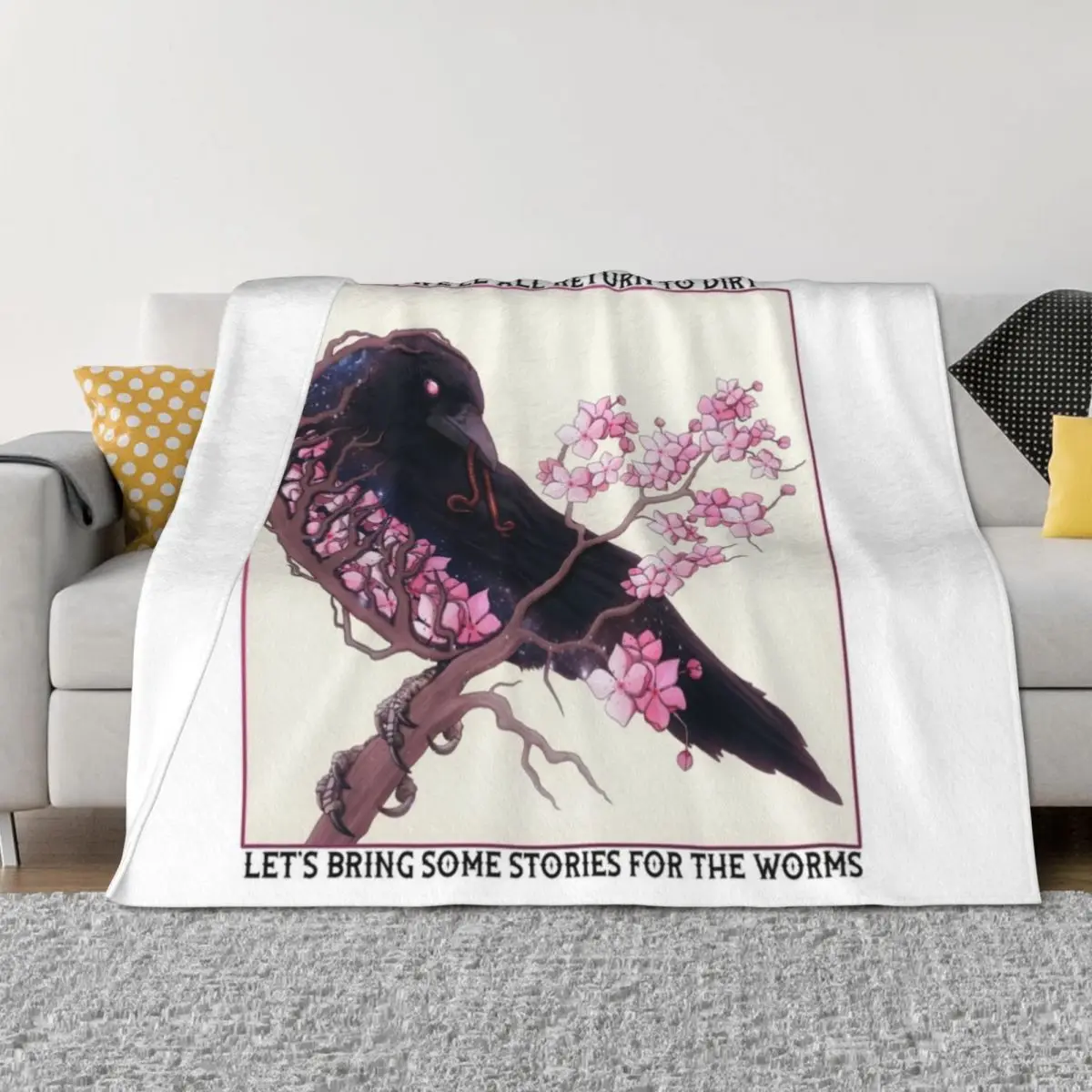 Cherry Blossom Crow with text Throw Blanket Blankets For Baby Soft Beds Thins Blankets
Cherry Blossom Crow with text Throw Blanket Blankets For Baby Soft Beds Thins Blankets