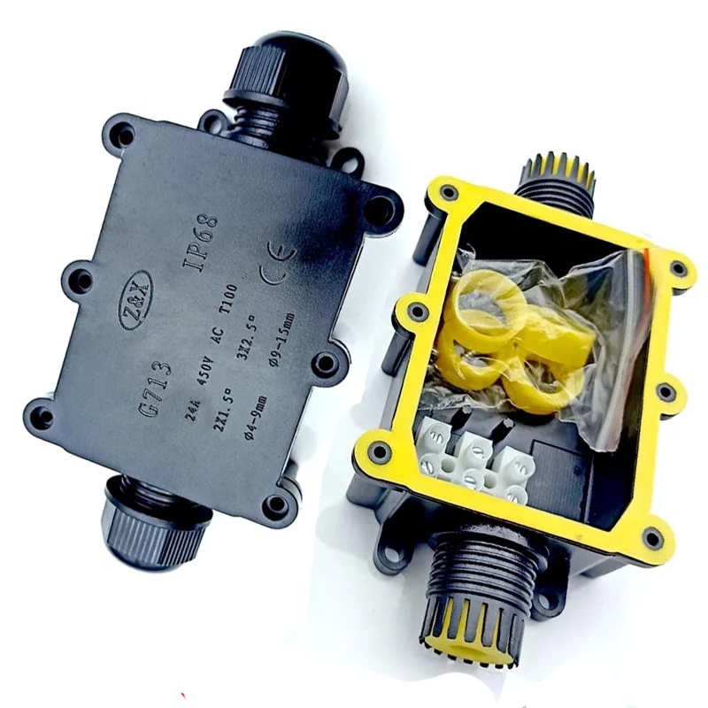 1PCS Black Junction Box 2 Way Waterproof Electrical Junction Box For Outdoor Lighting Cable Protection Connector Wire IP68
1PCS Black Junction Box 2 Way Waterproof Electrical Junction Box For Outdoor Lighting Cable Protection Connector Wire IP68