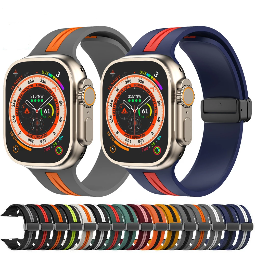 Magnetic Silicone Strap For Apple Watch Ultra Band 49mm Watchband Bracelet iWatch Series 8 7 6 5 9 42mm 44mm 45mm 41mm 38mm 40mm
Magnetic Silicone Strap For Apple Watch Ultra Band 49mm Watchband Bracelet iWatch Series 8 7 6 5 9 42mm 44mm 45mm 41mm 38mm 40mm
