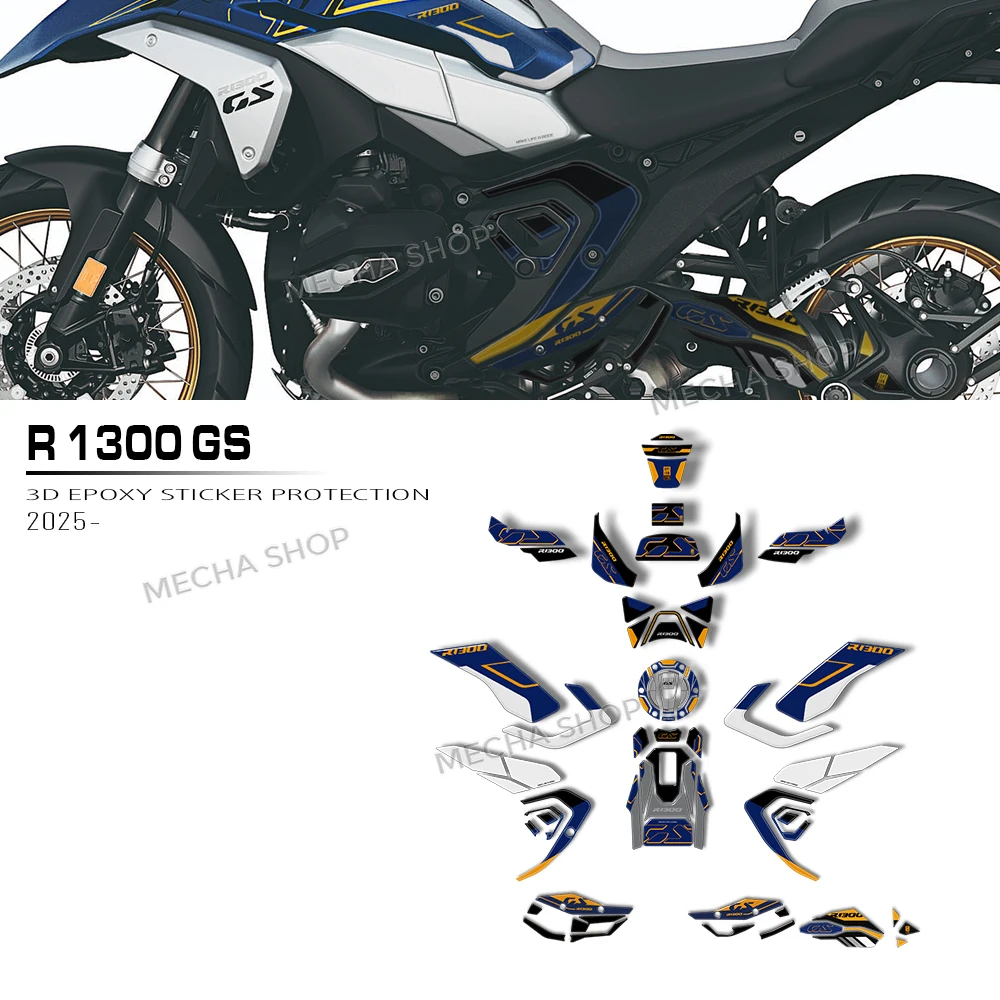 Motorcycle Fuel Tank Stickers 3D Tank Complete Protection Kit Decals For R1300GS 2026 GS1300 Racing Red Kit