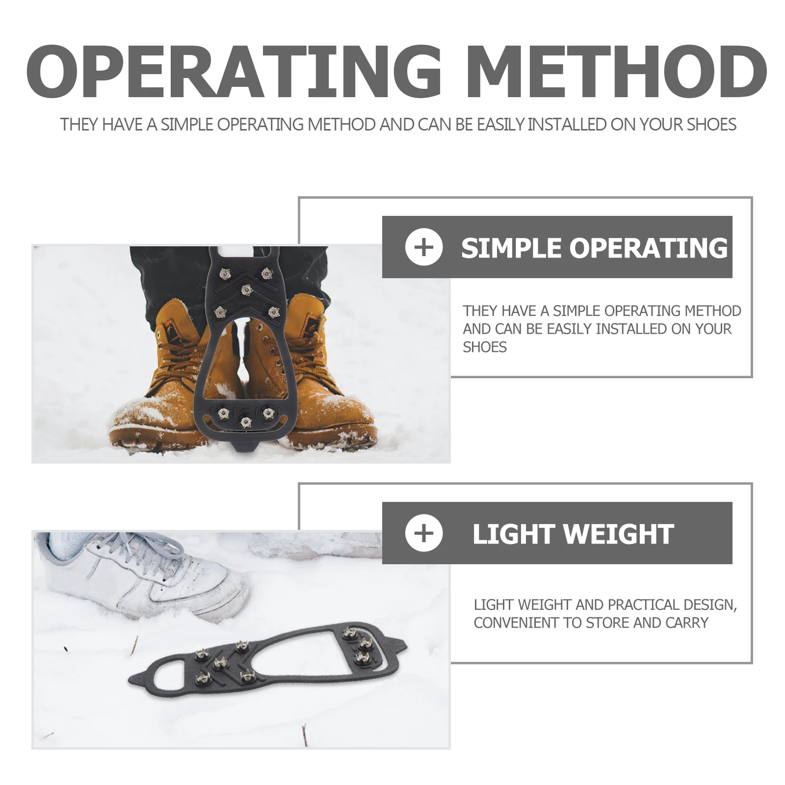2Pairs Ice Snow Grippers Non-Slip Shoe Covers Winter Outdoor Climbing Crampons 8 Teeth Snow Cleats Shoe Covers
2Pairs Ice Snow Grippers Non-Slip Shoe Covers Winter Outdoor Climbing Crampons 8 Teeth Snow Cleats Shoe Covers