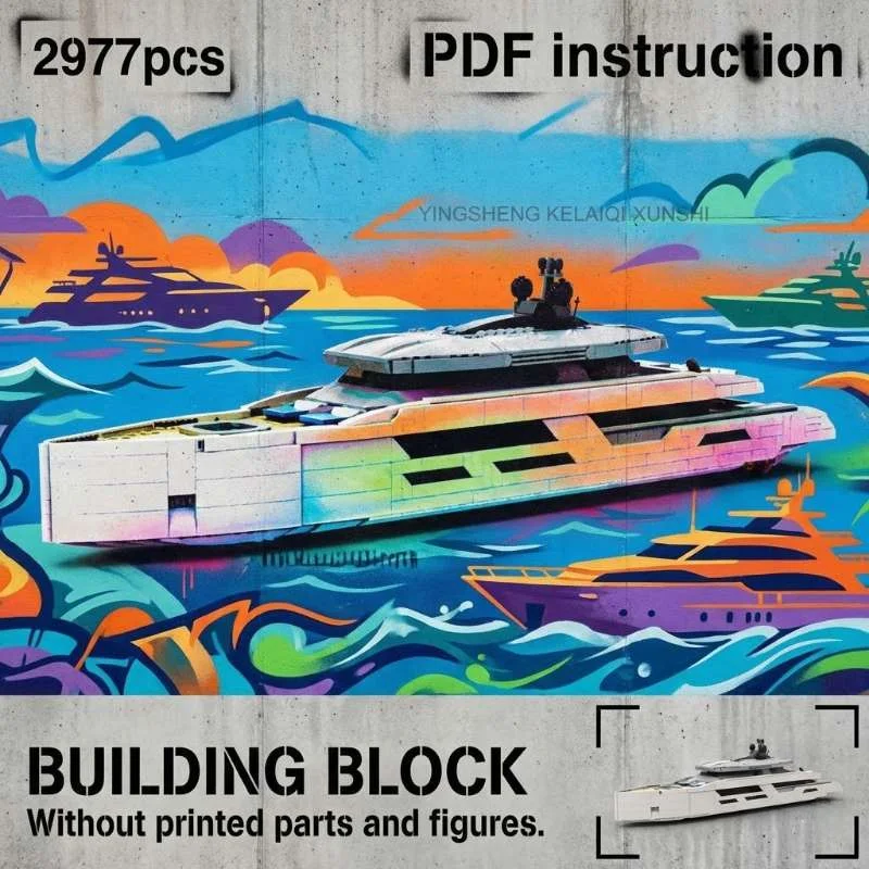 Sleek White Cruiser MOC Luxury Super Yacht Block Model for 164898 moc
Sleek White Cruiser MOC Luxury Super Yacht Block Model for 164898 moc