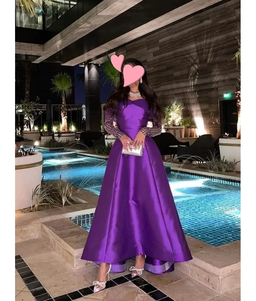 Customized Graceful Satin A-Line Off the Shoulder Crystal Beading Evening Dress Delicate Long Sleeves Boat Neck prom dresses
Customized Graceful Satin A-Line Off the Shoulder Crystal Beading Evening Dress Delicate Long Sleeves Boat Neck prom dresses