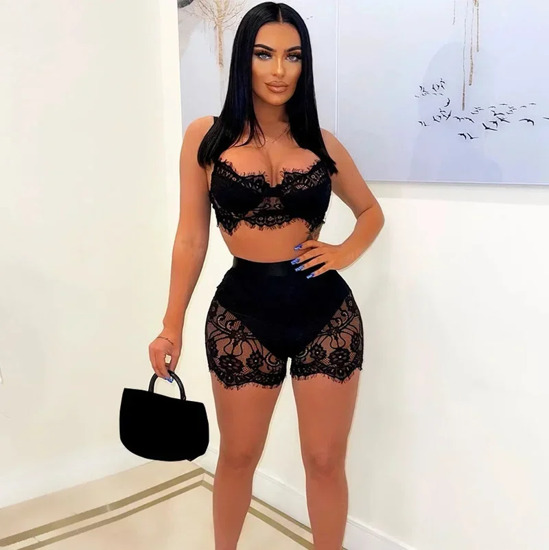 GUWU Sexy Sheer Lace 2 Pieces Short Sets Club Outfits for Women Clothing Sleepwear Bra Top + Shorts Midnight Party Matching Sets
GUWU Sexy Sheer Lace 2 Pieces Short Sets Club Outfits for Women Clothing Sleepwear Bra Top + Shorts Midnight Party Matching Sets