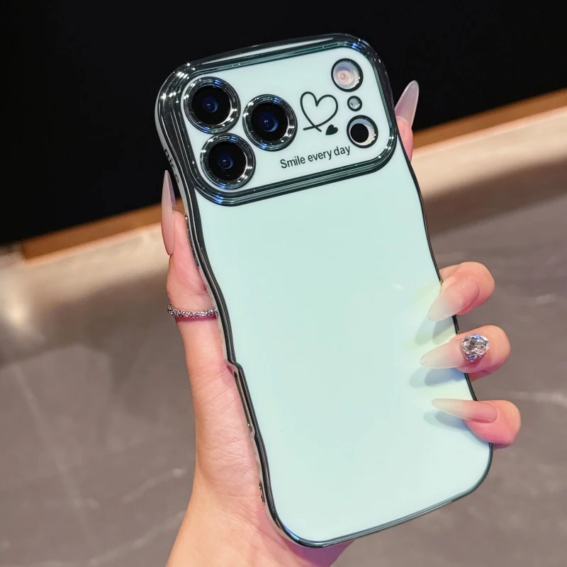 Simple solid color with wave pattern is suitableiPhone17airPhone caseiphone16SEElectroplated double heart-shaped large window fu
Simple solid color with wave pattern is suitableiPhone17airPhone caseiphone16SEElectroplated double heart-shaped large window fu