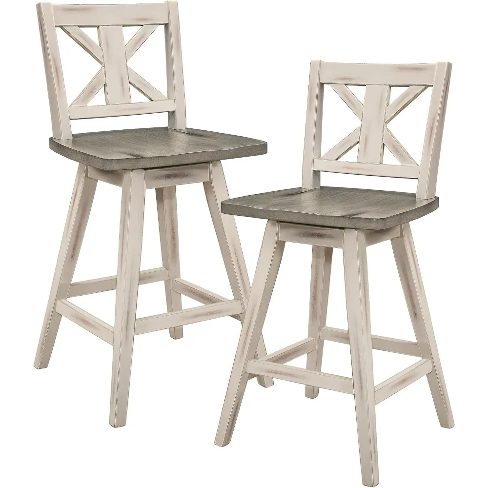 Solid Wood High Back Swivel Counter Height Bar Stools Set of 2, Kitchen Stools Counter Height, Foot Rest, X Back
Solid Wood High Back Swivel Counter Height Bar Stools Set of 2, Kitchen Stools Counter Height, Foot Rest, X Back