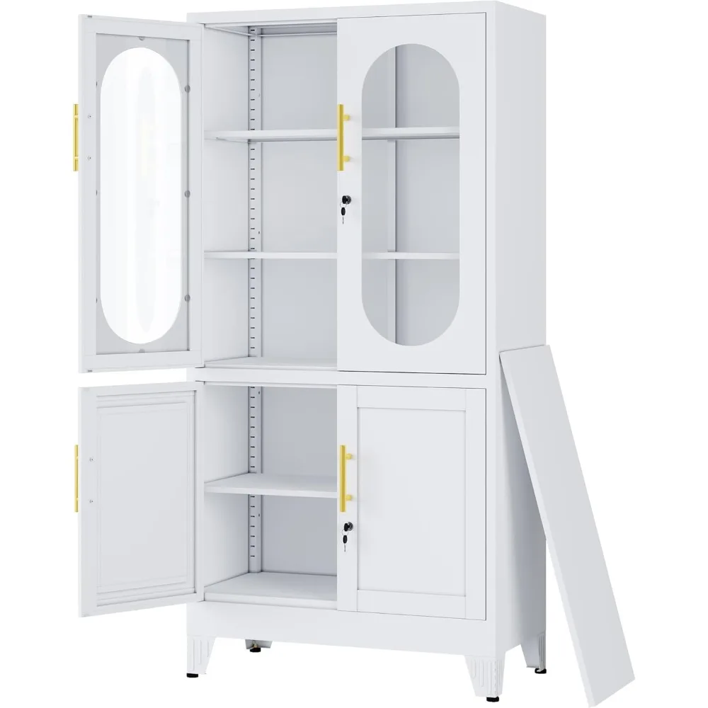 Metal Storage Cabinet with Lock Glass Doors and Shelves,Steel Garage File Cabinets, Kitchen Pantry Cabinet Tall Locker Organizer
Metal Storage Cabinet with Lock Glass Doors and Shelves,Steel Garage File Cabinets, Kitchen Pantry Cabinet Tall Locker Organizer