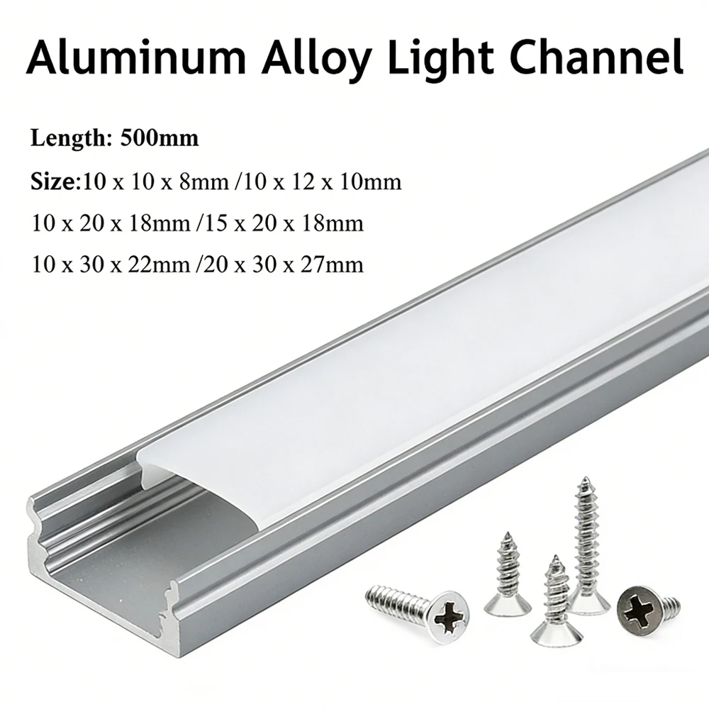 1pc U-Shaped LED Channel Set, Aluminum Profile with Frosted Cover & Mounting Hardware for Under Cabinet Strip Lightings
1pc U-Shaped LED Channel Set, Aluminum Profile with Frosted Cover & Mounting Hardware for Under Cabinet Strip Lightings