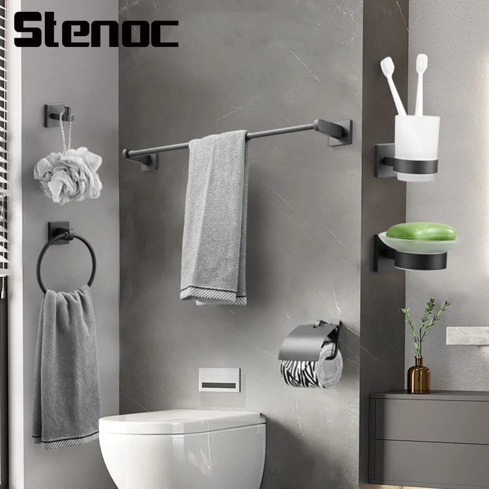 Black/Brush Bathroom Hardware 304 Stainless Steel Towel Rack Toilet Paper Holder Liquid Soap Holder Towel Bar Toilet Accessories
Black/Brush Bathroom Hardware 304 Stainless Steel Towel Rack Toilet Paper Holder Liquid Soap Holder Towel Bar Toilet Accessories