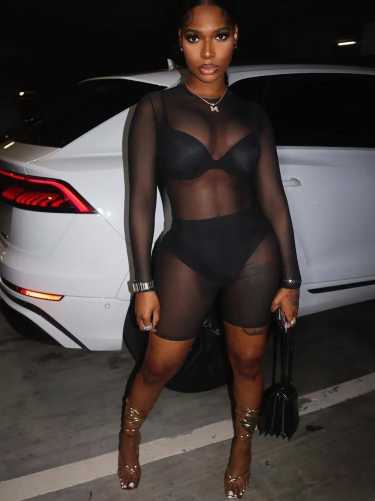 Summer Mesh Sexy 2 Piece Set Short Sleeve T Shirt Shorts Bandage Club Outfits High Elastic Two Piece Set Women Tracksuit
Summer Mesh Sexy 2 Piece Set Short Sleeve T Shirt Shorts Bandage Club Outfits High Elastic Two Piece Set Women Tracksuit