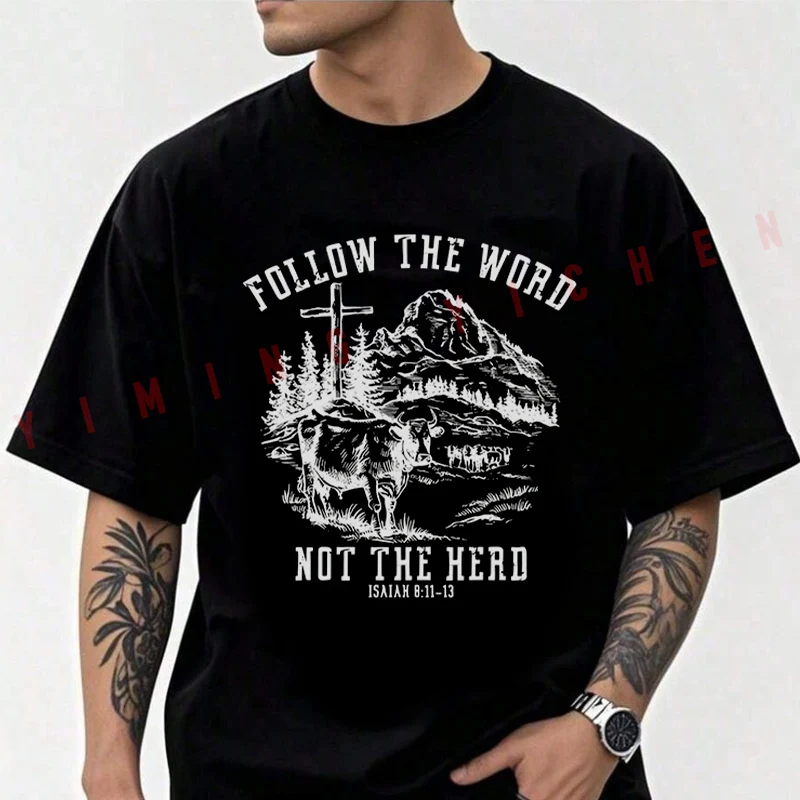 Follow The Word Not The Herd Graphic Motorcycle Men's Fashion T-shirt Moto Cotton Casual Summer Comfortable Short Sleeve Tops
Follow The Word Not The Herd Graphic Motorcycle Men's Fashion T-shirt Moto Cotton Casual Summer Comfortable Short Sleeve Tops