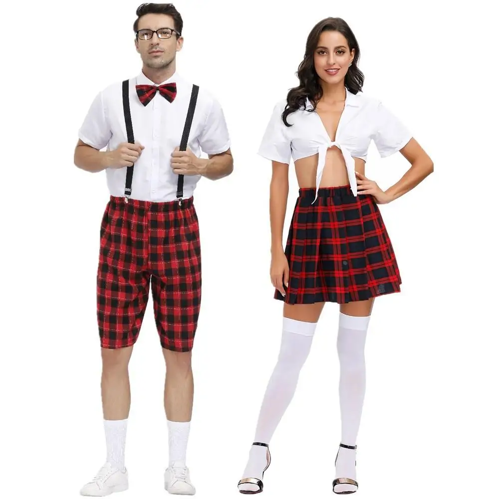 Halloween Couple Plaid School Uniform Set Nightclub Student Uniform Role-playing Costume Stage Performance Clothing Gift
Halloween Couple Plaid School Uniform Set Nightclub Student Uniform Role-playing Costume Stage Performance Clothing Gift