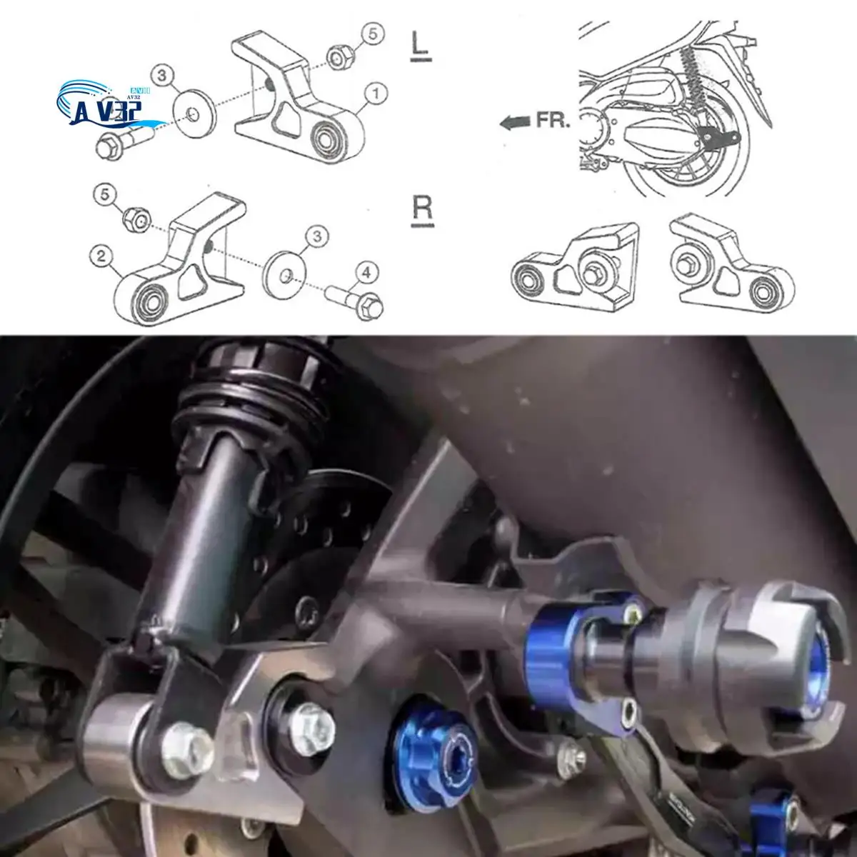 AV32-For Honda ADV350 FORZA 350 GTR FORZA350 NSS350 Motorcycle Shock Absorber Rear Suspension Lowering Link Kit
AV32-For Honda ADV350 FORZA 350 GTR FORZA350 NSS350 Motorcycle Shock Absorber Rear Suspension Lowering Link Kit