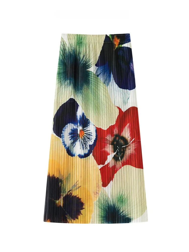 High Waist Floral Print Half Skirt Women's Poodle Style Pleated Skirt Slimming Wrap around mid Length A-Line Silhouette
High Waist Floral Print Half Skirt Women's Poodle Style Pleated Skirt Slimming Wrap around mid Length A-Line Silhouette