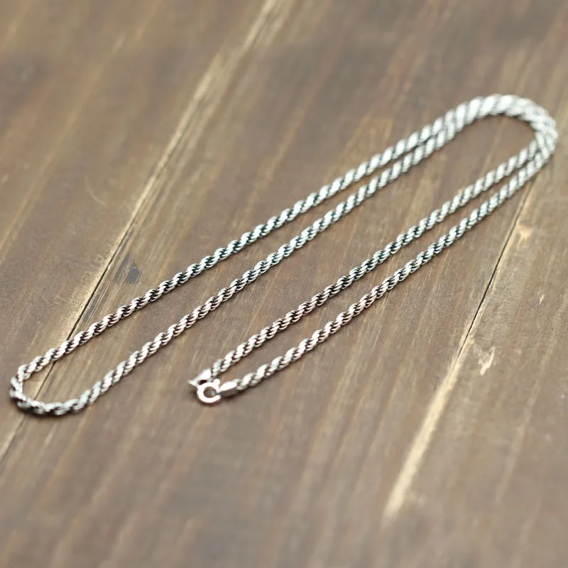 Personalized twisted hemp rope clavicle chain Retro slim couple pendant with Thai silver sweater chainSterling silver 925 jewelr
Personalized twisted hemp rope clavicle chain Retro slim couple pendant with Thai silver sweater chainSterling silver 925 jewelr