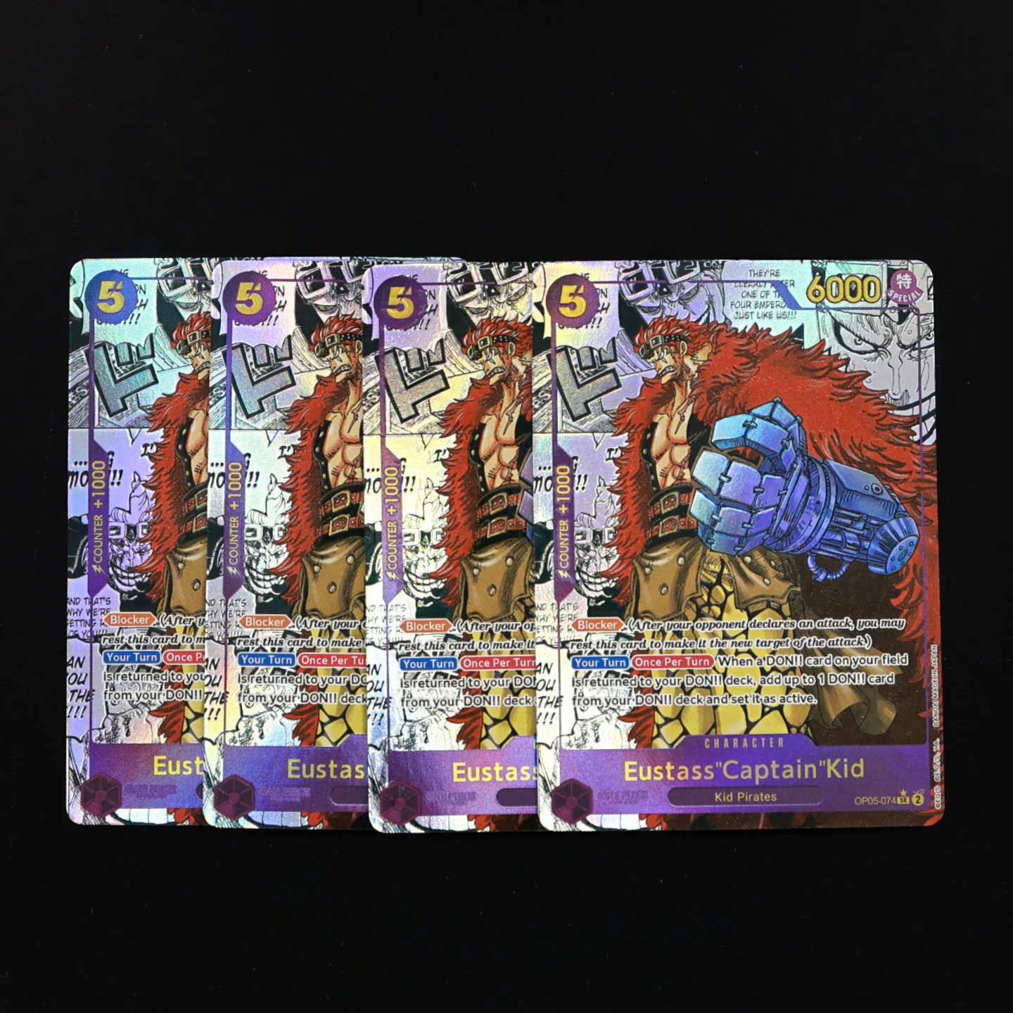 OP05-074 Kid manga One Piece TCG OPCG English Kid Manga card 5 cost Purple Kid Textured Foil Card
OP05-074 Kid manga One Piece TCG OPCG English Kid Manga card 5 cost Purple Kid Textured Foil Card