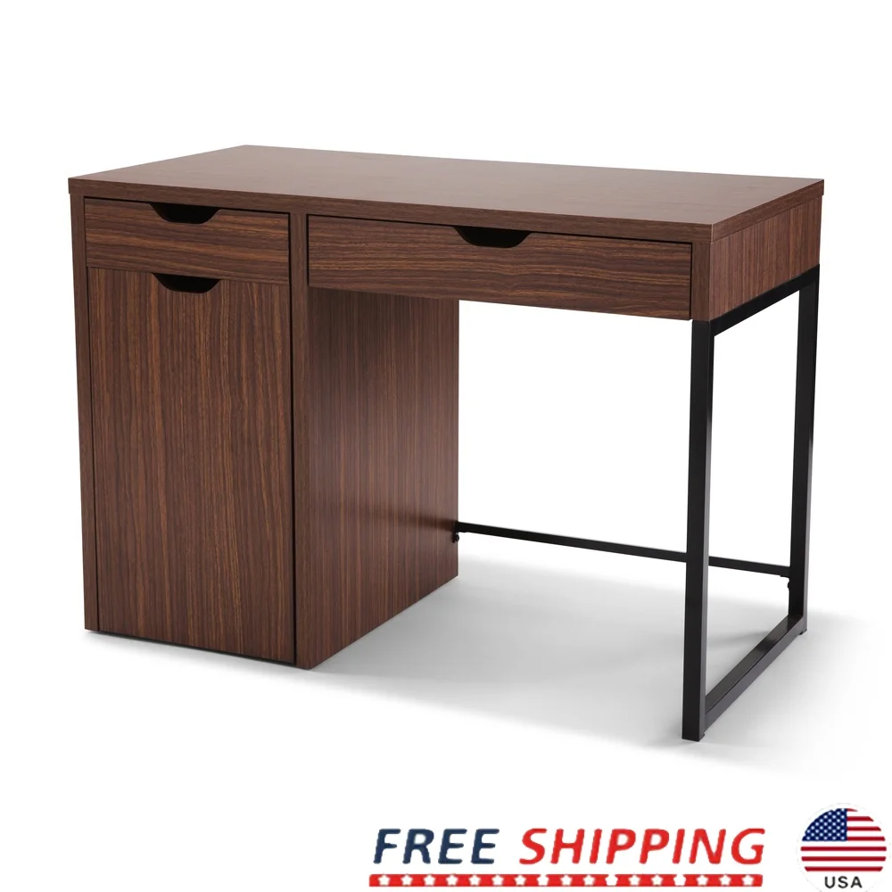 Стильный письменный стол Perkins с металлическим каркасом и двумя ящиками. Идеальная сборка рабочей станции для домашнего офиса в общежитии.
Стильный письменный стол Perkins с металлическим каркасом и двумя ящиками. Идеальная сборка рабочей станции для домашнего офиса в общежитии.