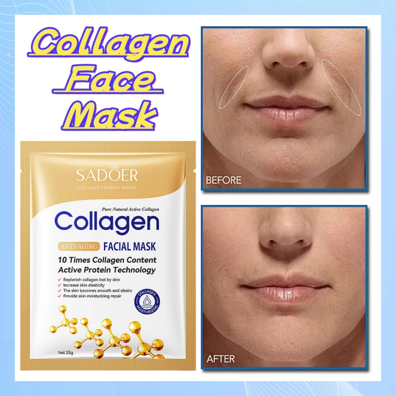 Collagen Face Mask Anti Wrinkle Fade Face Fine Line Lift Firm Skin Anti-Aging Brighten Skincare Korean Cosmetics Beauty Health
Collagen Face Mask Anti Wrinkle Fade Face Fine Line Lift Firm Skin Anti-Aging Brighten Skincare Korean Cosmetics Beauty Health