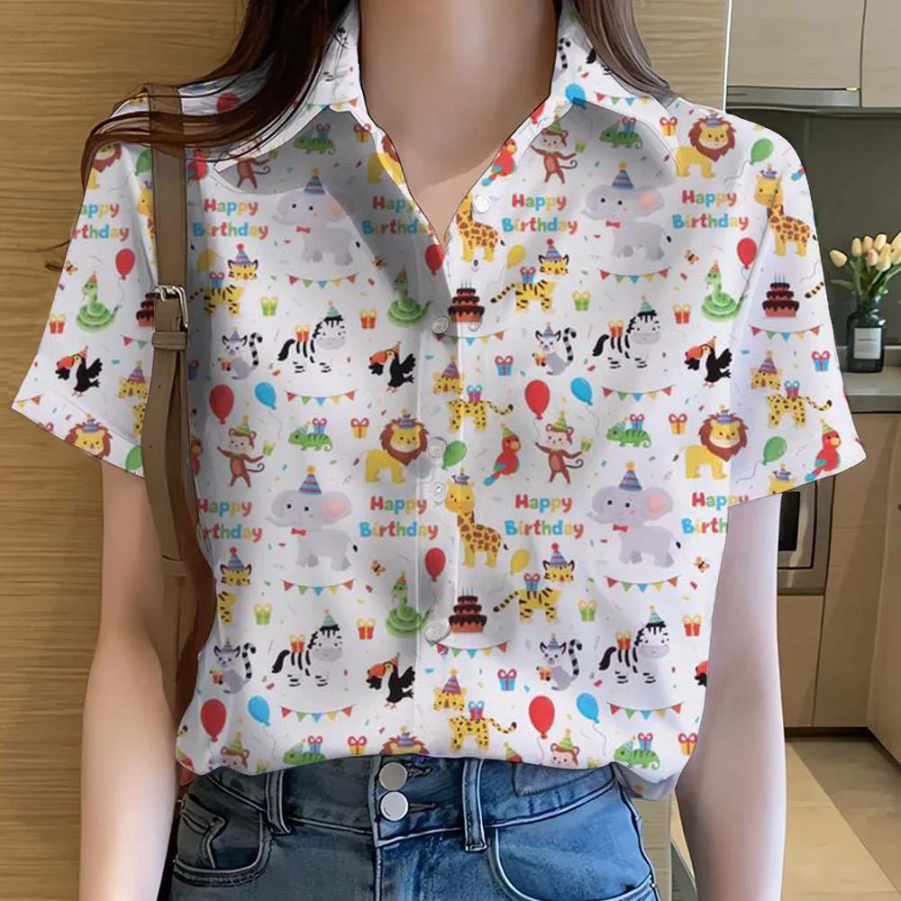 Womens Shirts Cute Animal Cat dinosaur 3D Printed Casual Hawaiian Short Sleeve Button Beach Shirt Summer Blouse Women's Clothes
Womens Shirts Cute Animal Cat dinosaur 3D Printed Casual Hawaiian Short Sleeve Button Beach Shirt Summer Blouse Women's Clothes