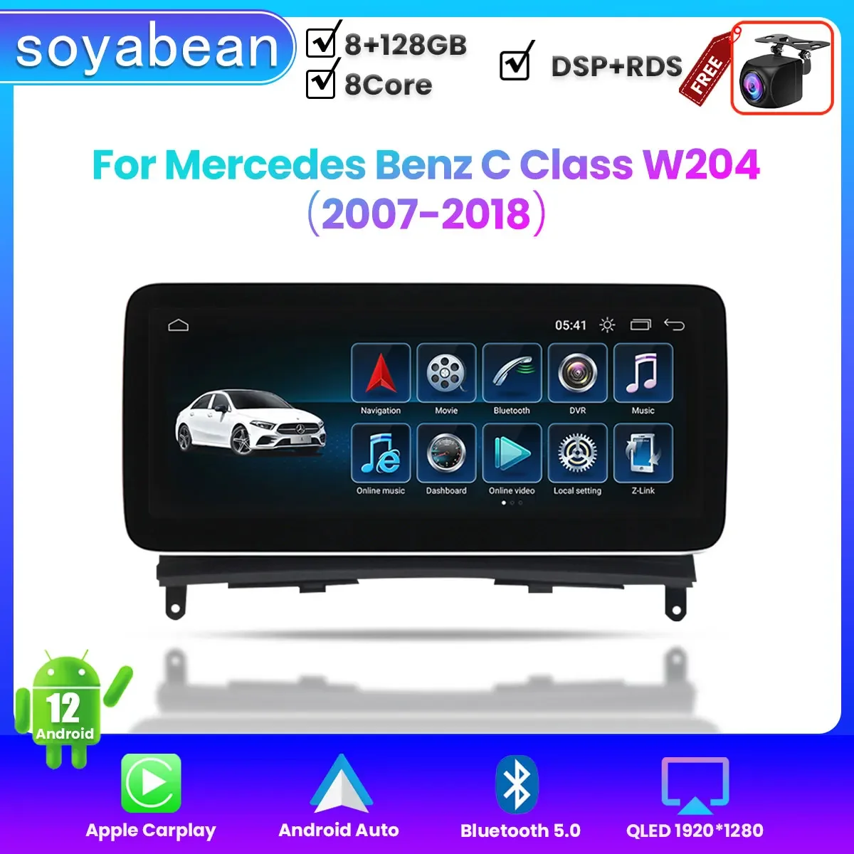 Автомагнитола на Android 12 для Mercedes Benz C Class W204 2007-2018, 12,3 дюйма, QLED, 8 ядер, мультимедиа, стерео с 4G Carplay и GPS
Автомагнитола на Android 12 для Mercedes Benz C Class W204 2007-2018, 12,3 дюйма, QLED, 8 ядер, мультимедиа, стерео с 4G Carplay и GPS
