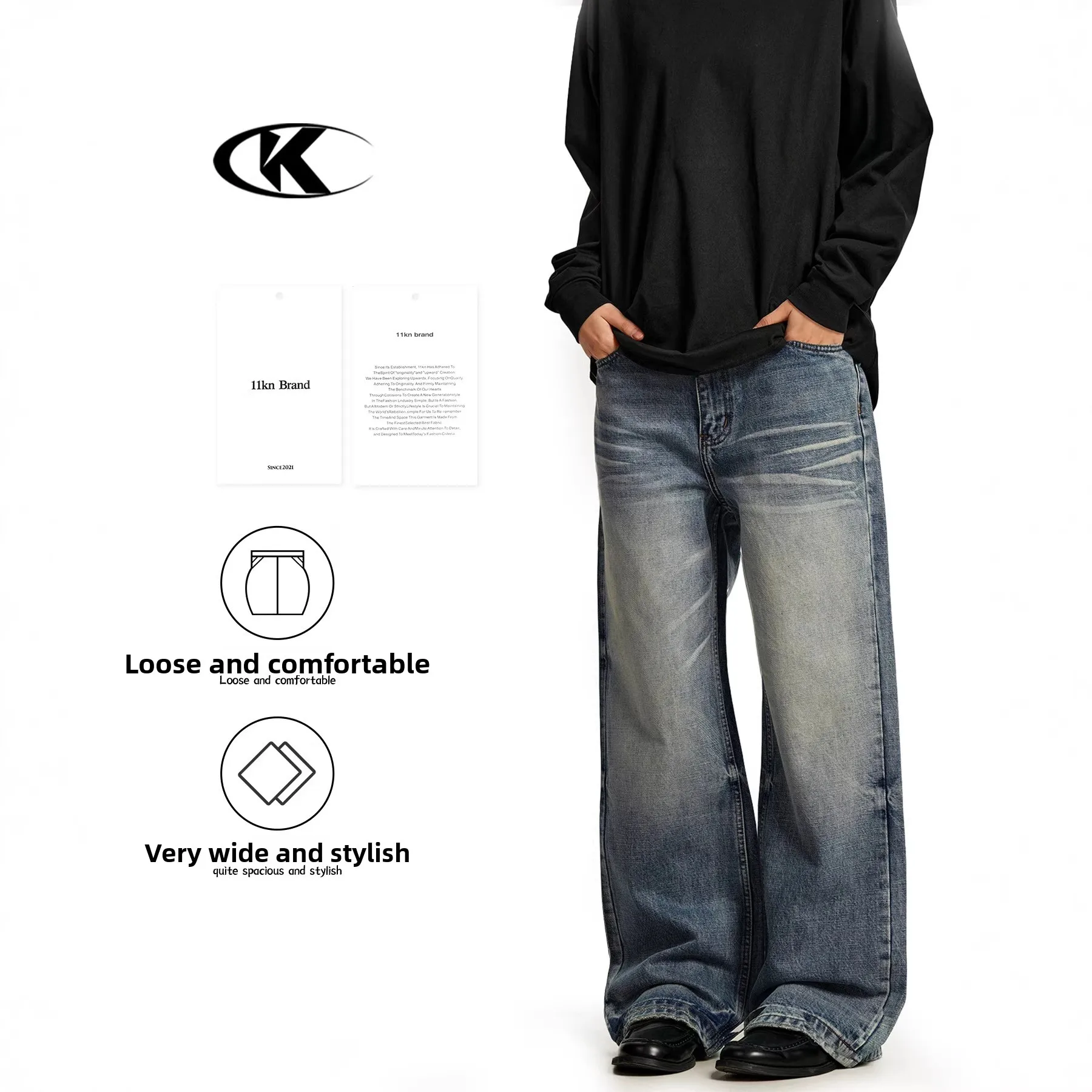 Retro American Jeans Men Women Waed Blue Distred Straight Leg Slimming Long Pants Casual mid Waist Zipper Fly
Retro American Jeans Men Women Waed Blue Distred Straight Leg Slimming Long Pants Casual mid Waist Zipper Fly