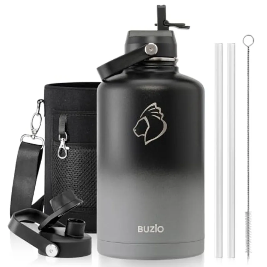 Insulated Water Bottle with Straw Lid, Modern Double Vacuum Stainless Steel Water Flask, Simple Half Gallon Water Jug, Metal Th
Insulated Water Bottle with Straw Lid, Modern Double Vacuum Stainless Steel Water Flask, Simple Half Gallon Water Jug, Metal Th