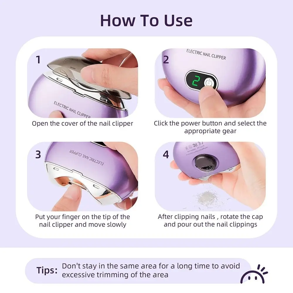 Low Noise Electric Nail Clippers 3 Speeds UV Light Automatic Nails Trimmer Anti-splash Rechargeable Electric Nail Clipper
Low Noise Electric Nail Clippers 3 Speeds UV Light Automatic Nails Trimmer Anti-splash Rechargeable Electric Nail Clipper