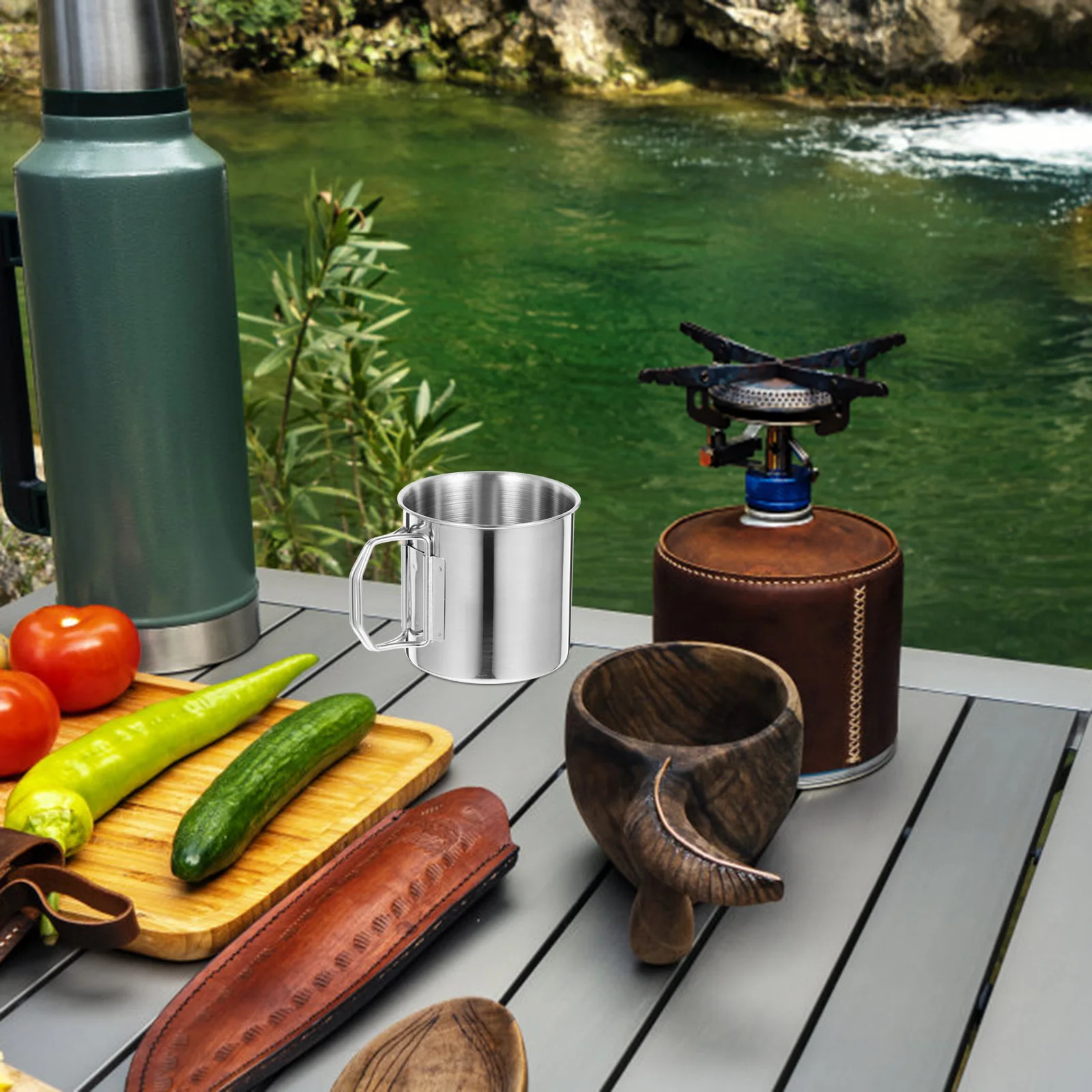 2Pcs Outdoor Folding Handle Stainless Steel Water Cups Portable Camping Coffee Mug Metal Mug Camping Cups Metal
2Pcs Outdoor Folding Handle Stainless Steel Water Cups Portable Camping Coffee Mug Metal Mug Camping Cups Metal