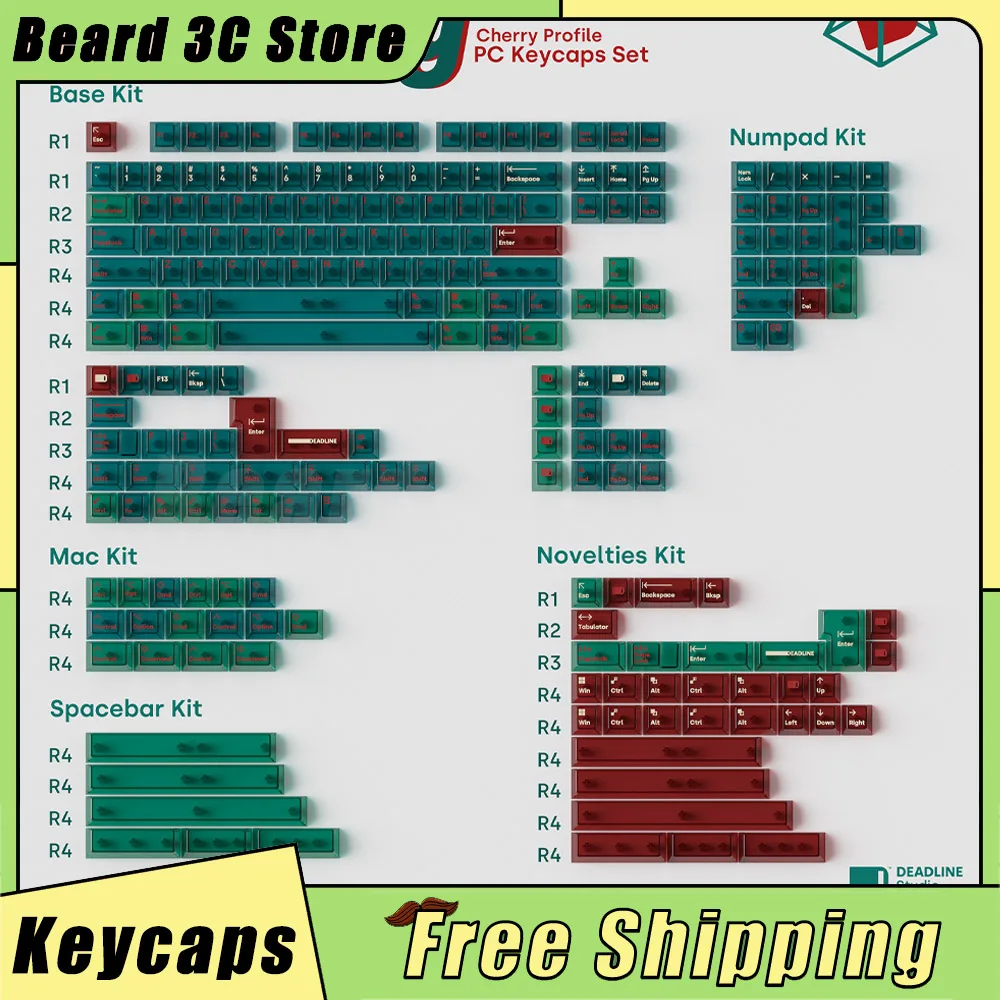 DEADLINE AirHolly Transparent Keycaps Original Height Keyboard PC Keycaps Set DDL Custom for Keyboard Gamer Accessories Base Kit