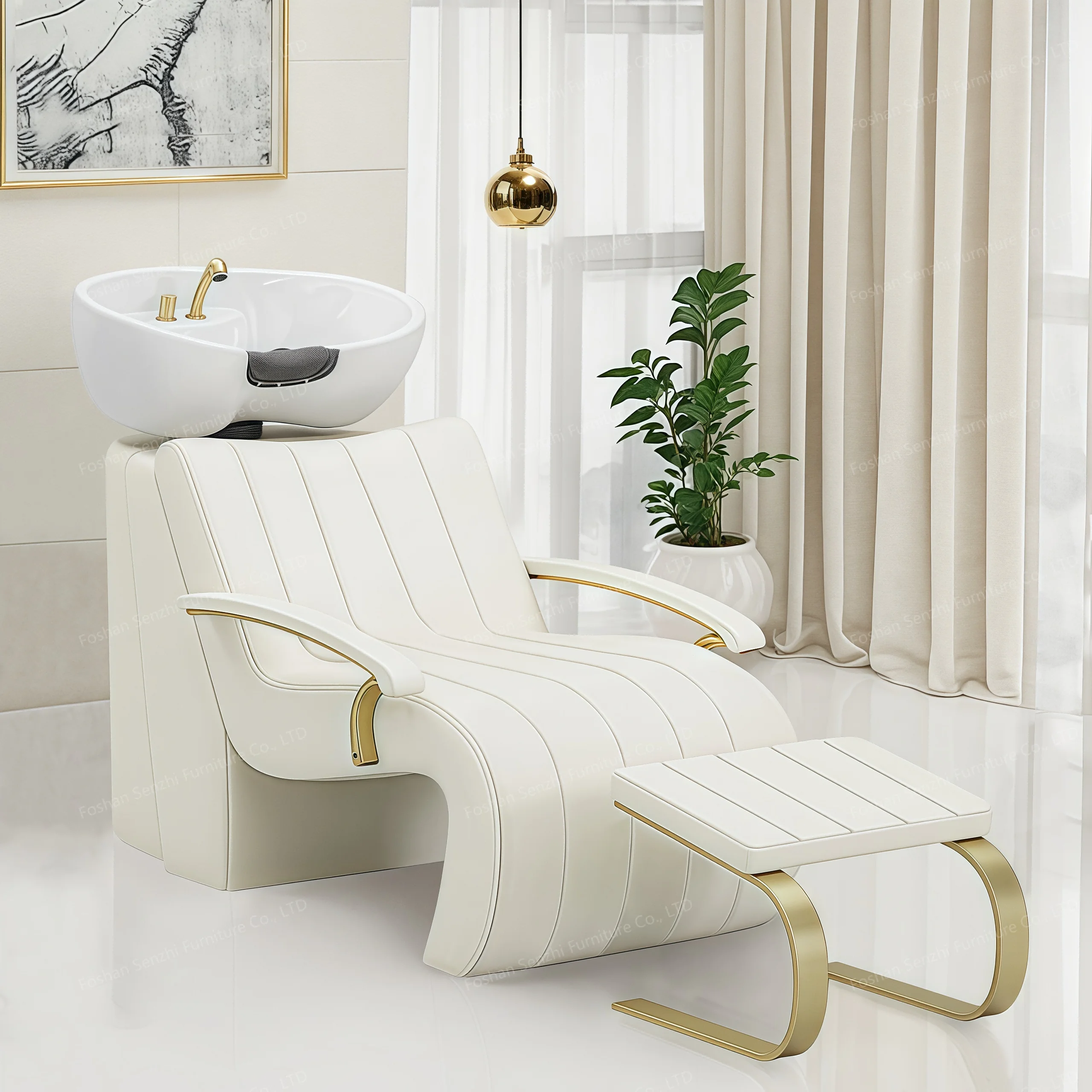 New White Hairdressing Shampoo Bowl and Chair Bed Barbershop Furniture for Salon Shampoo Bed
New White Hairdressing Shampoo Bowl and Chair Bed Barbershop Furniture for Salon Shampoo Bed
