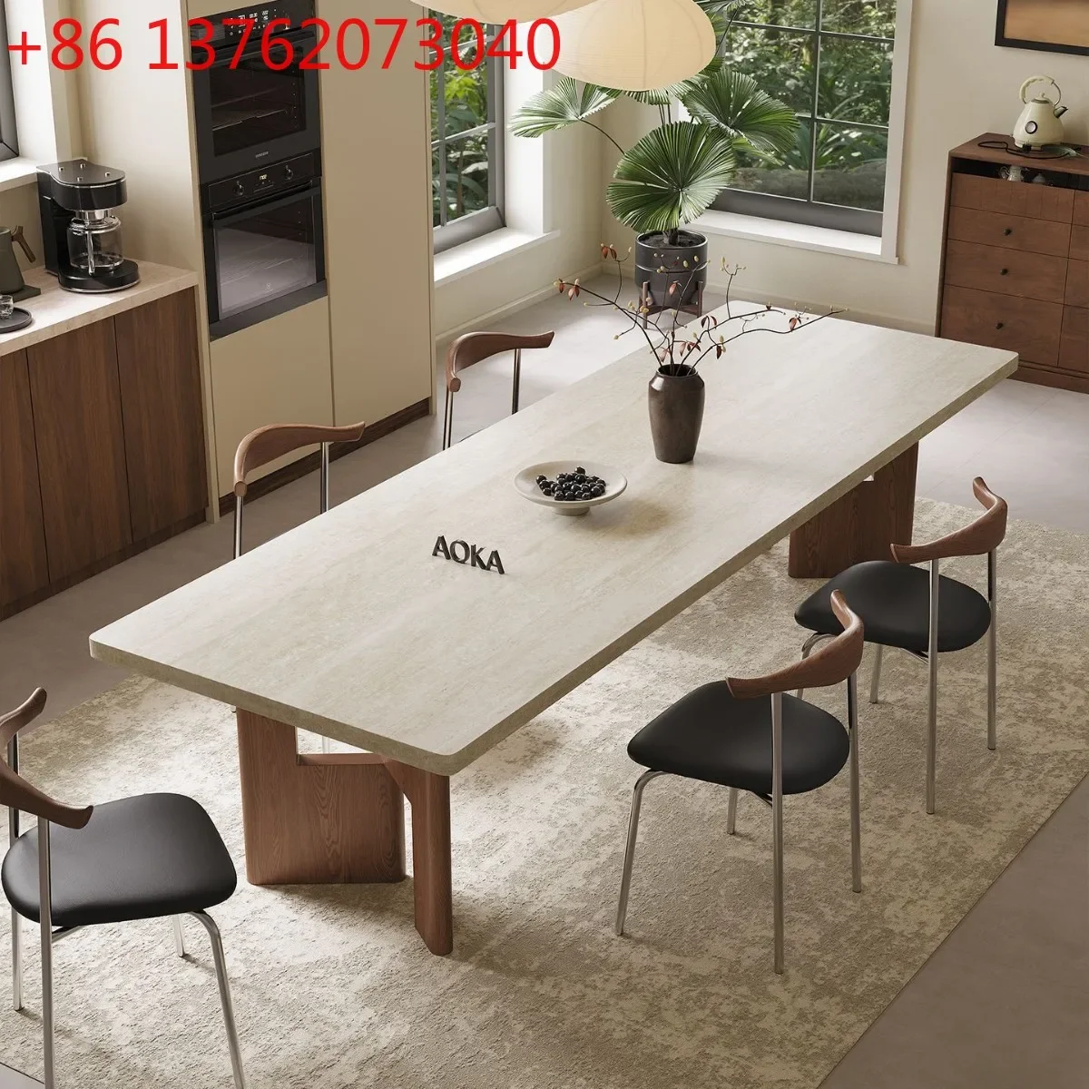 Medieval travertine rock slab dining table designer rectangular French retro home dining table
Medieval travertine rock slab dining table designer rectangular French retro home dining table