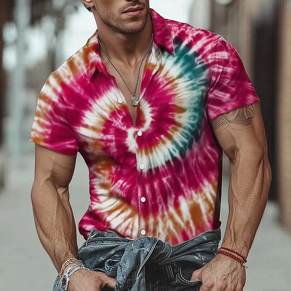 Men's Spring Summer Turndown Collar Shirt Hippie Tie Dye 3D Print Short Sleeve Button Up Red Purple Orange Fashion Streetwear
Men's Spring Summer Turndown Collar Shirt Hippie Tie Dye 3D Print Short Sleeve Button Up Red Purple Orange Fashion Streetwear