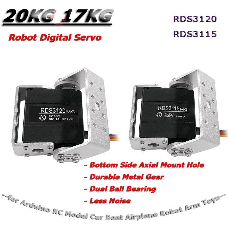 Digital Servo RDS3120 MG 20kg RDS3115 MG 17kg Large Torque for Arduino RC Model Car Boat Airplane Robot Arm Toys Accessories
Digital Servo RDS3120 MG 20kg RDS3115 MG 17kg Large Torque for Arduino RC Model Car Boat Airplane Robot Arm Toys Accessories