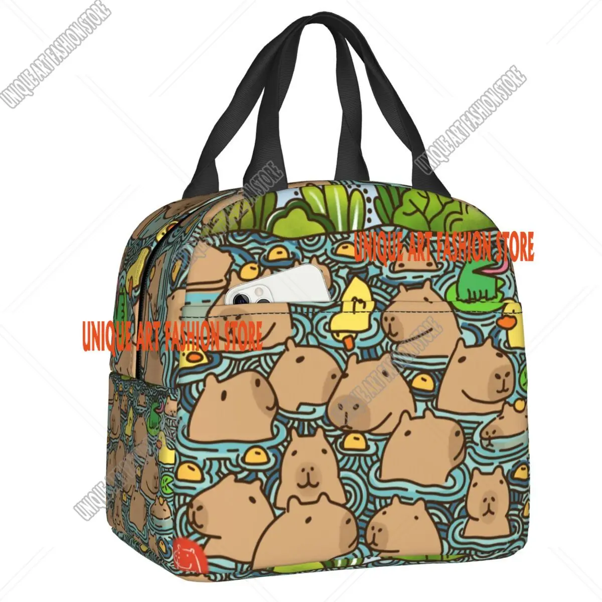Изолированная сумка для обеда на заказ A Pond Full Of Capybara для женщин, портативный термохолодильник, ланч-бокс для еды, открытый кемпинг, путешествия
Изолированная сумка для обеда на заказ A Pond Full Of Capybara для женщин, портативный термохолодильник, ланч-бокс для еды, открытый кемпинг, путешествия