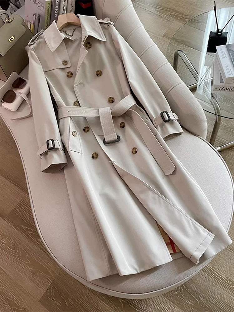 Elegant Mid-Length Women's Coat Knee-Length Classic British Style Casual Outerwear Cotton Polyester Blend Long Sleeve
Elegant Mid-Length Women's Coat Knee-Length Classic British Style Casual Outerwear Cotton Polyester Blend Long Sleeve