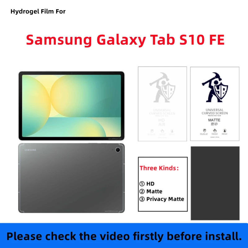 2pcs Anti Spy Tablets Hydrogel Film For SAM Galaxy Tab S10 FE HD Screen Protector For Galaxy Tab S10 FE Matte Protective Film
2pcs Anti Spy Tablets Hydrogel Film For SAM Galaxy Tab S10 FE HD Screen Protector For Galaxy Tab S10 FE Matte Protective Film
