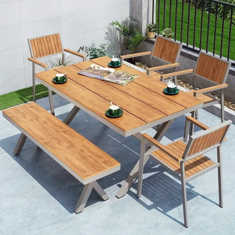 Supply outdoor plastic wood tables and chairs, courtyard preservative wood waterproof and sun protection, open-air outdoor
Supply outdoor plastic wood tables and chairs, courtyard preservative wood waterproof and sun protection, open-air outdoor
