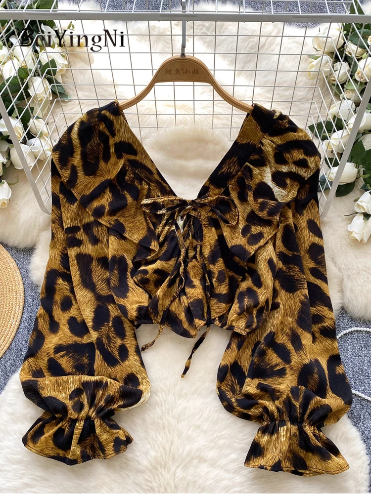 Beiyingni 2025 Fashion Vintage Casual Women Blusas Leopard Print Drawstring Korean Shirts Female Streetwear Fall Chic Crop Tops
Beiyingni 2025 Fashion Vintage Casual Women Blusas Leopard Print Drawstring Korean Shirts Female Streetwear Fall Chic Crop Tops