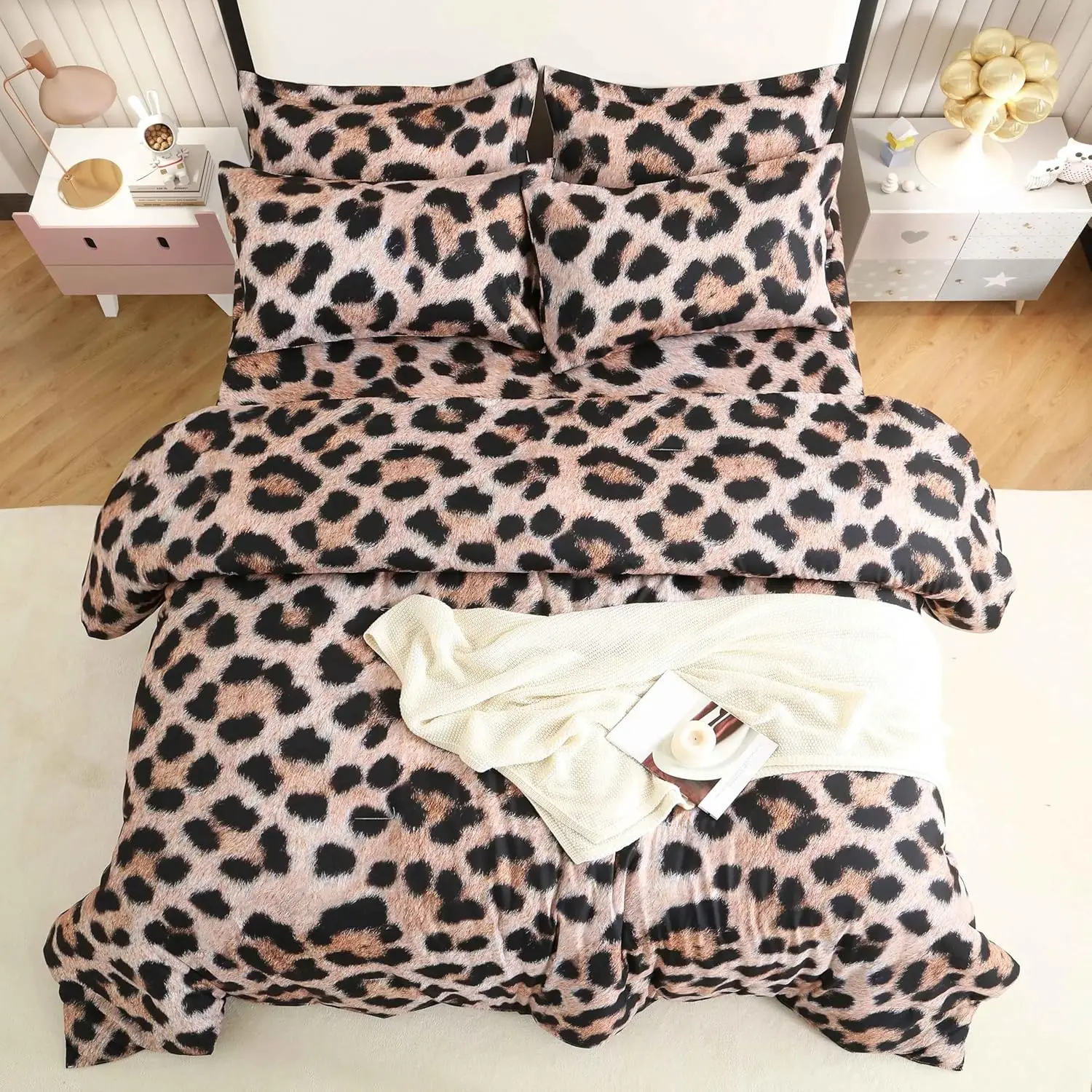 Full Cheetah Comforter Set 7 Pieces, Super Cozy Leopard Print Bedding for Adults, Includes Comforter, Sheets, Pillowcases &
Full Cheetah Comforter Set 7 Pieces, Super Cozy Leopard Print Bedding for Adults, Includes Comforter, Sheets, Pillowcases &