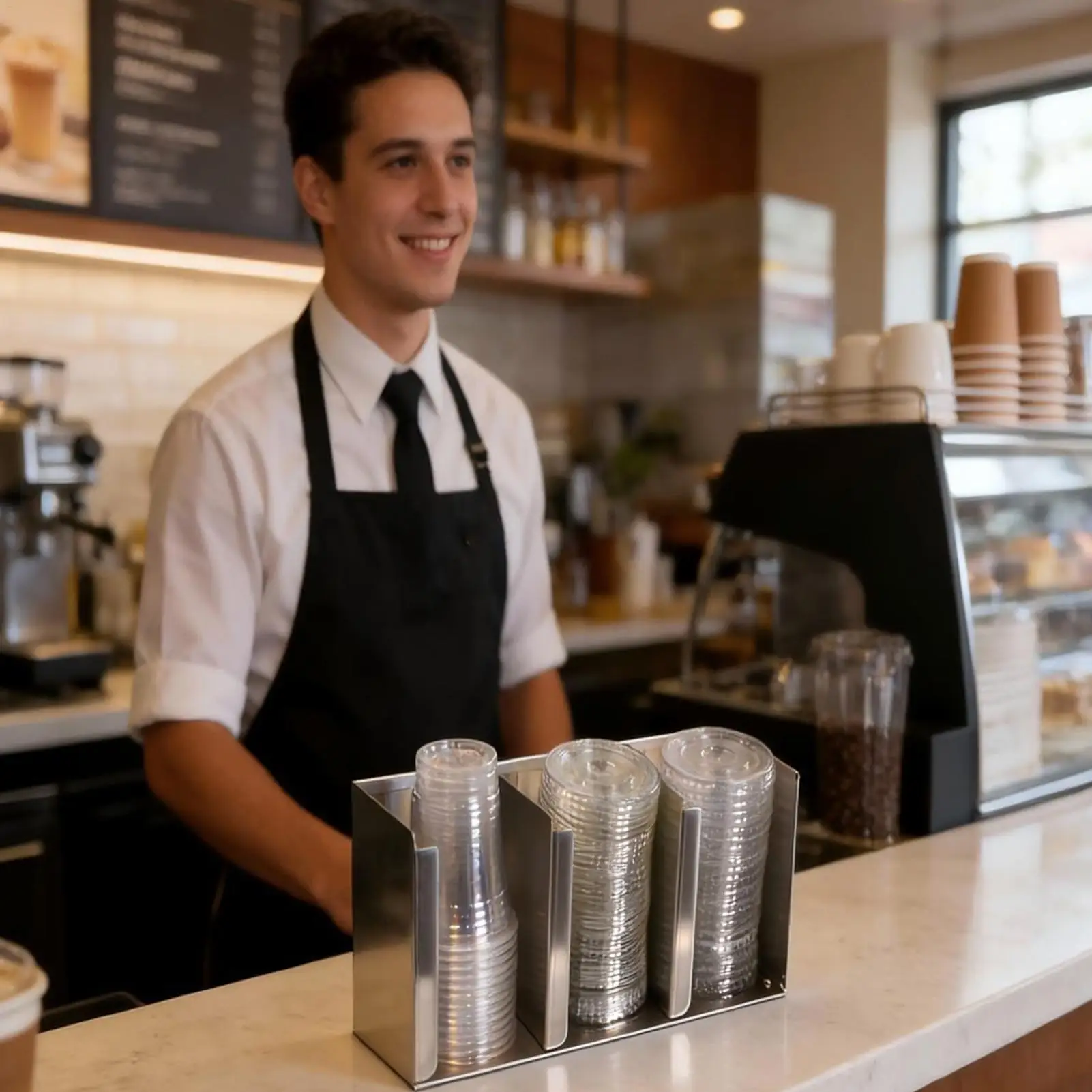 Cup And Lid Holder For Coffee Bar Stainless Steel Drinkware Holder Countertop Coffee Bar Organizer For Homeowners Parents Home
Cup And Lid Holder For Coffee Bar Stainless Steel Drinkware Holder Countertop Coffee Bar Organizer For Homeowners Parents Home